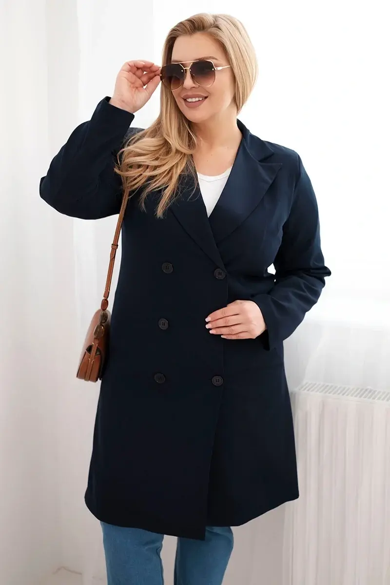 Dvojradový kabát Kesi Włoski Plus Size