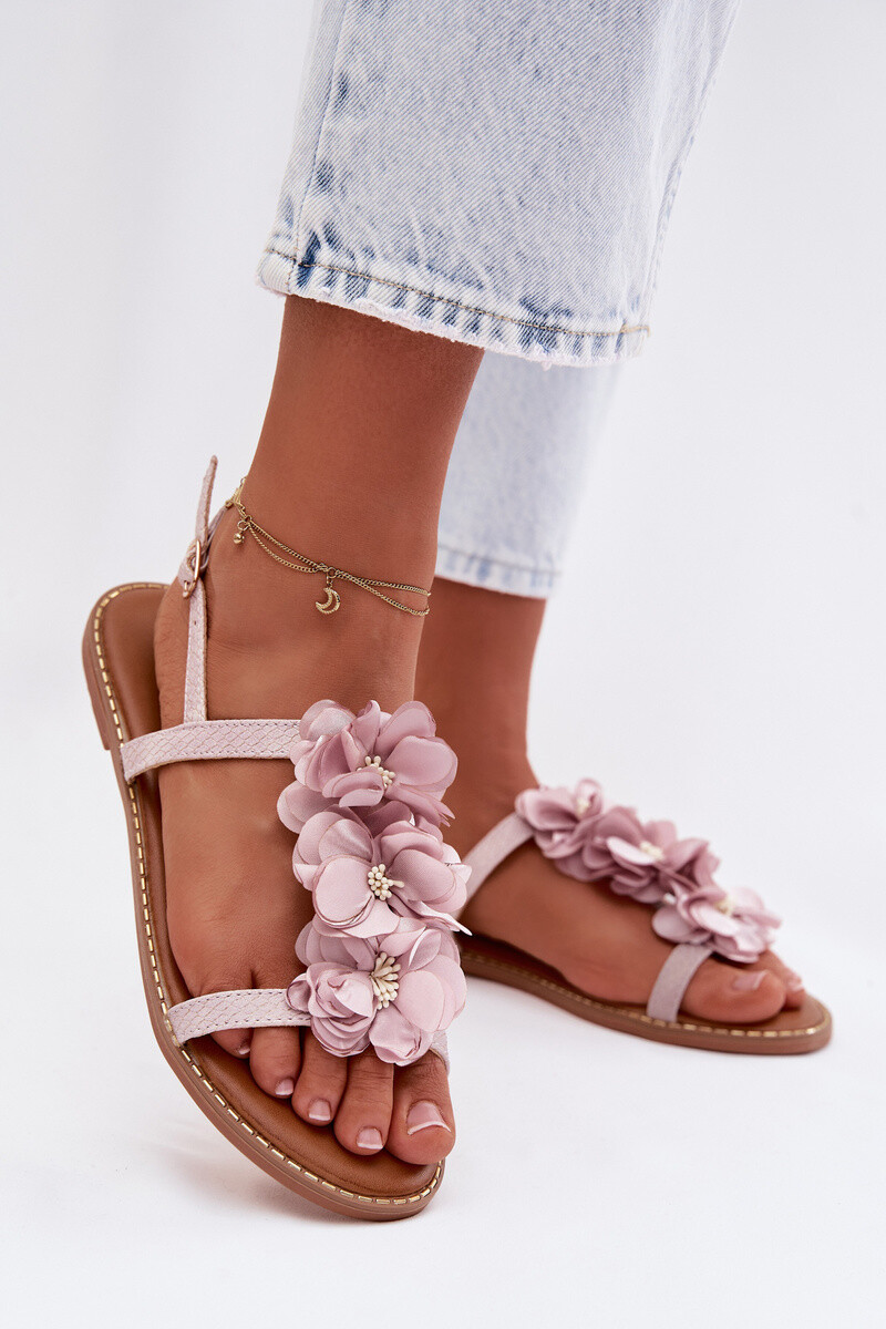 Dámske sandále s kvetmi fialové Noemia