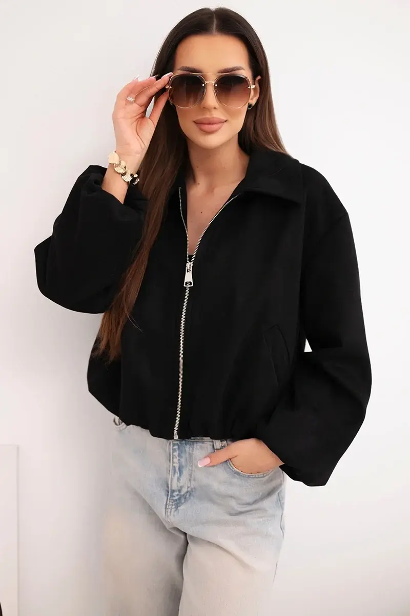 Kesi dámska bunda na zips s nariasenými rukávmi