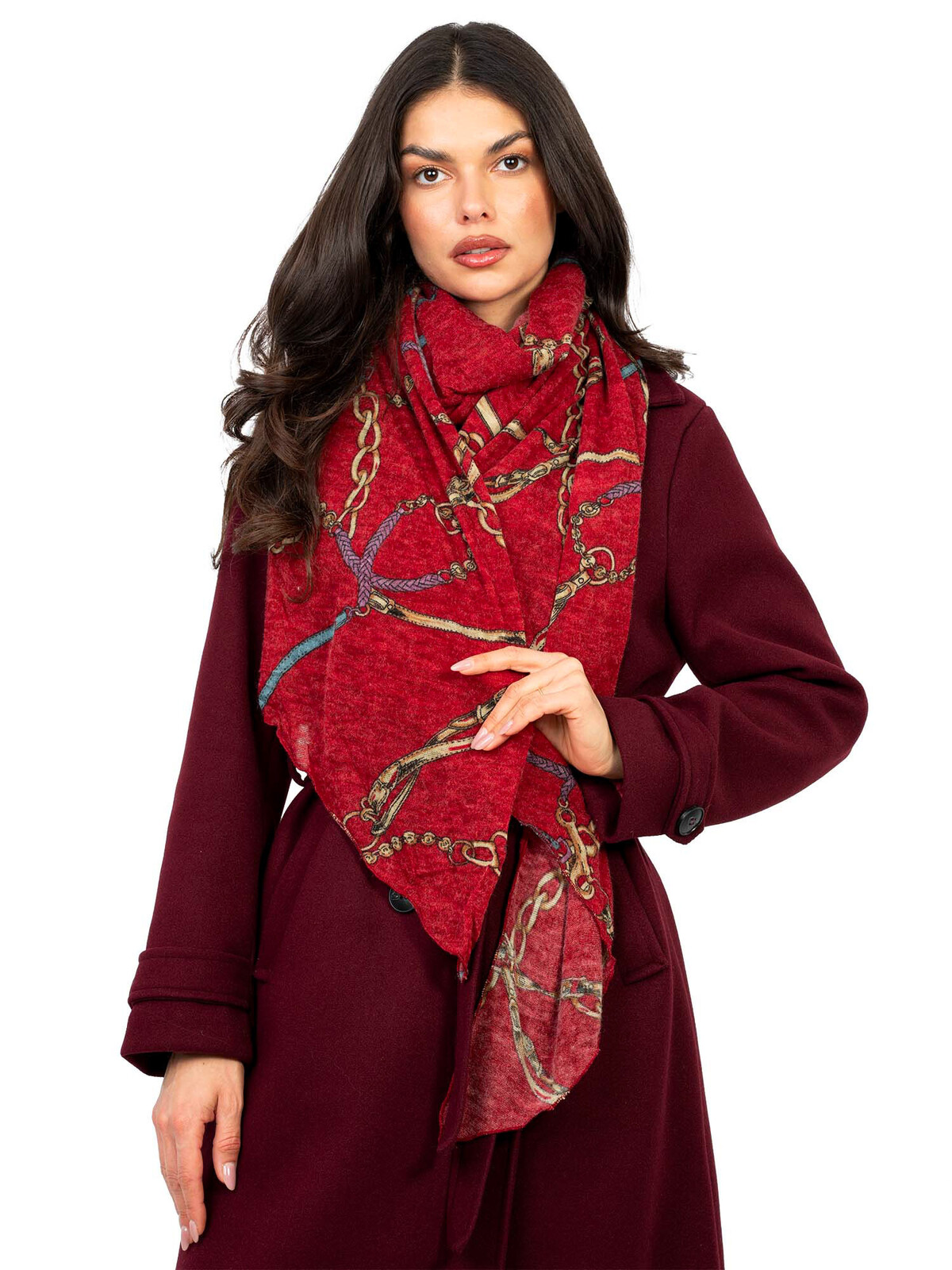 Červená dámska šatka