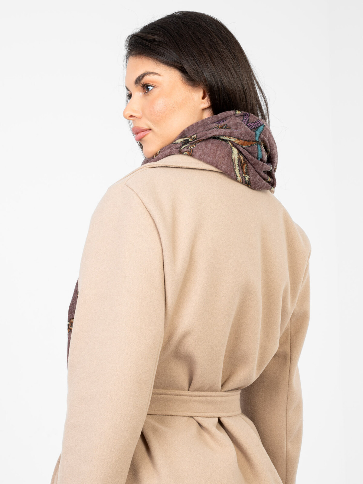 Tmavofialová šatka s potlačou