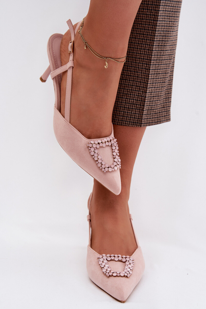 Ružové sandále na vysokom podpätku Boto