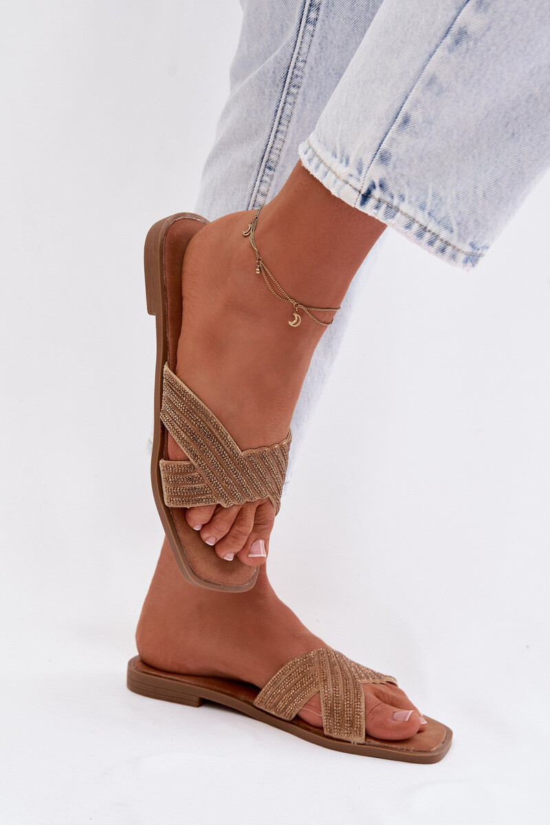 Dámske zlaté šľapky Boto Zinnia