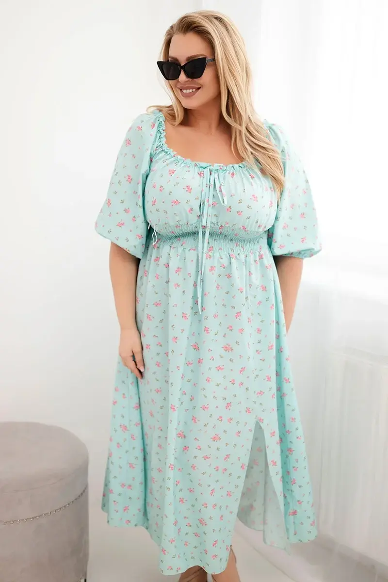Kesi Plus Size dámske maxi šaty s nastaviteľným viazaním