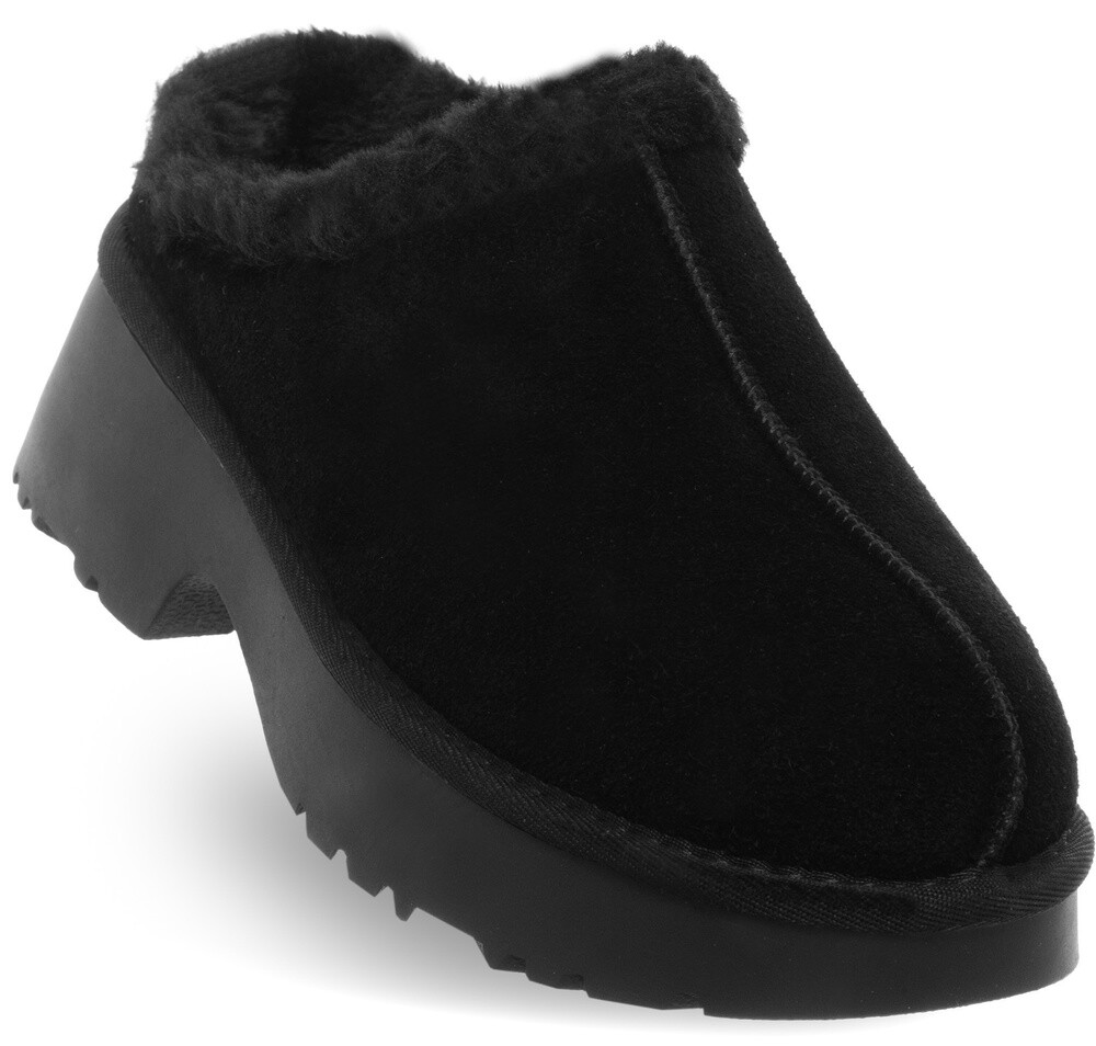 Členkové topánky z brúsenej kože s kožušinou