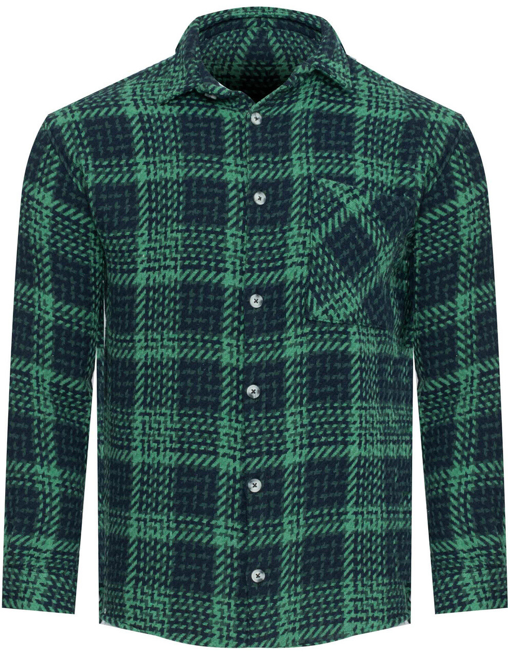 Bomber bunda v zeleno-modrej kocke