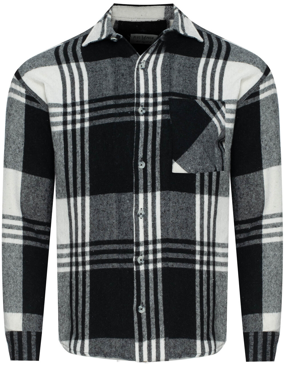 Krémovo-čierna károvaná vesta PLUS POSH