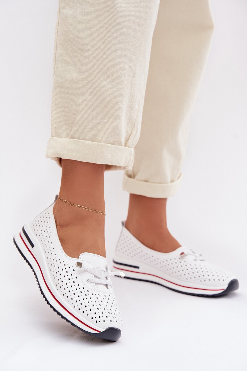 S. BARSKI Dámske kožené mokasíny s perforáciou