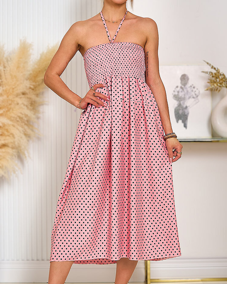 Dámske bodkované šaty po kolená