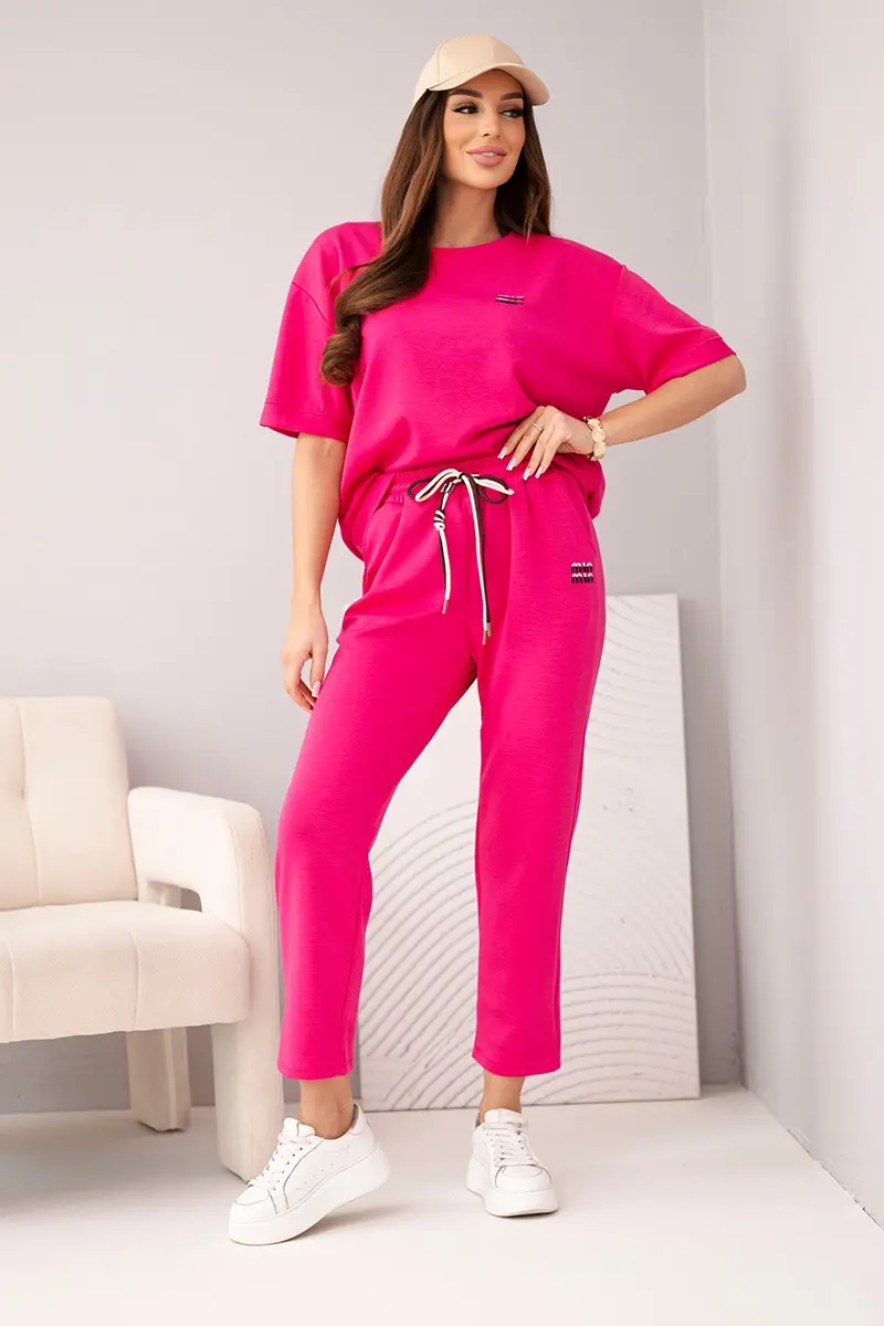 Kesi dámsky viskózový set maslovej farby s krátkymi rukávmi