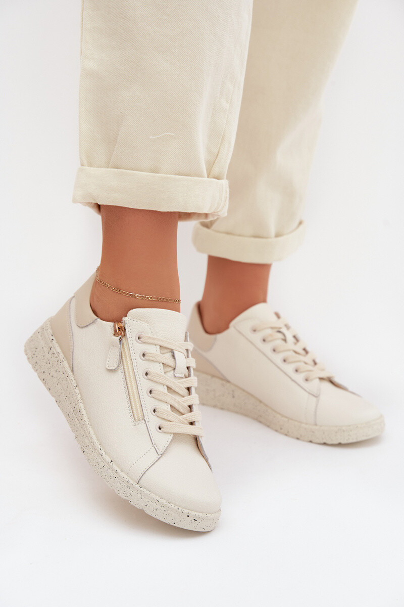 Kožené mokasíny EVENTO s zipsom béžové Dorothea