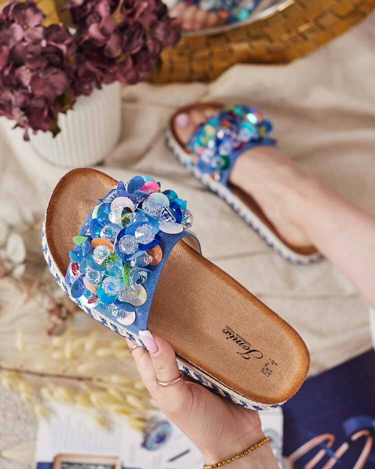 Dámske žabky s kamienkami