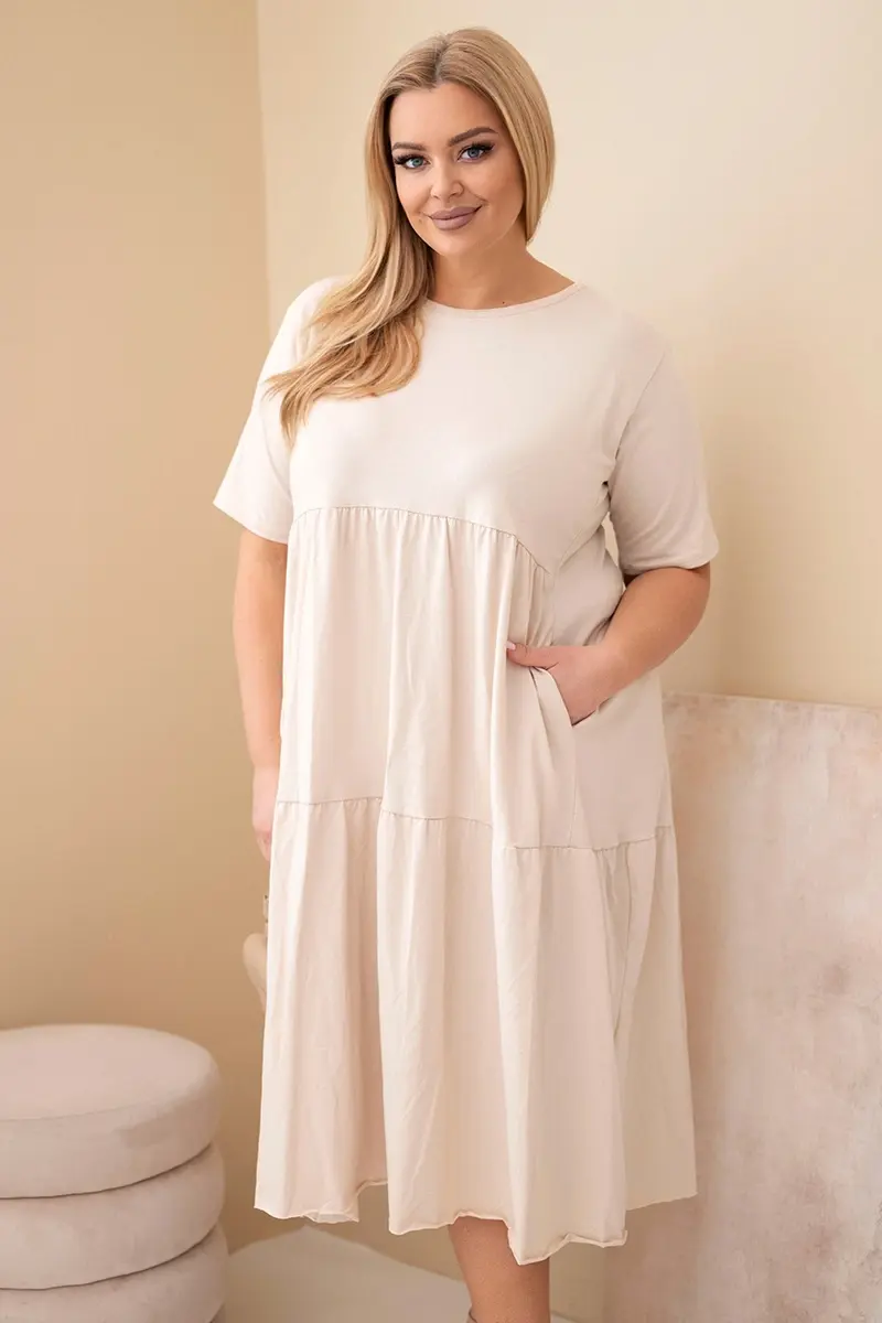 Kesi Włoski dámske plus-size bavlnené šaty s volánom