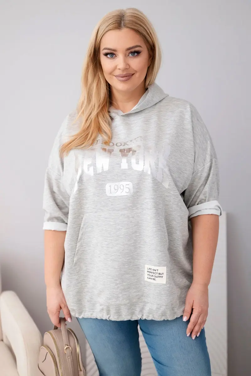 Kesi Plus Size dámska viskózová mikina s kapucňou