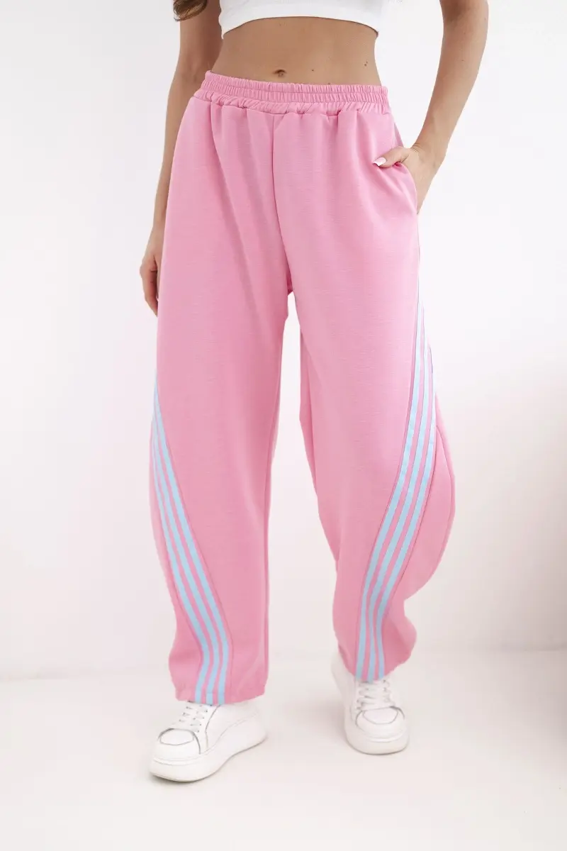 Kesi Włoski dámske viskózové nohavice so stranovým pruhom