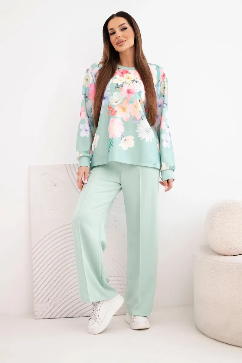 Kesi dámsky dvojdielny set s kvetinovým vzorom