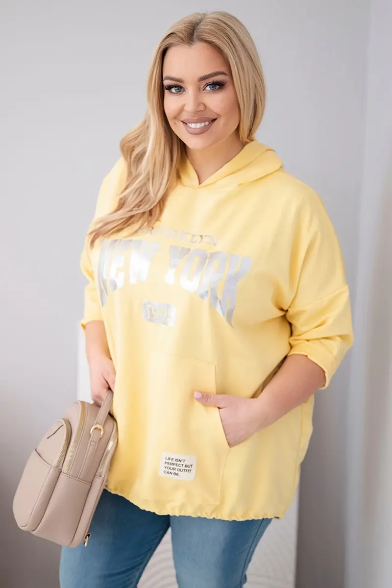 Mikina Kesi Włoski s kapucňou, žltá