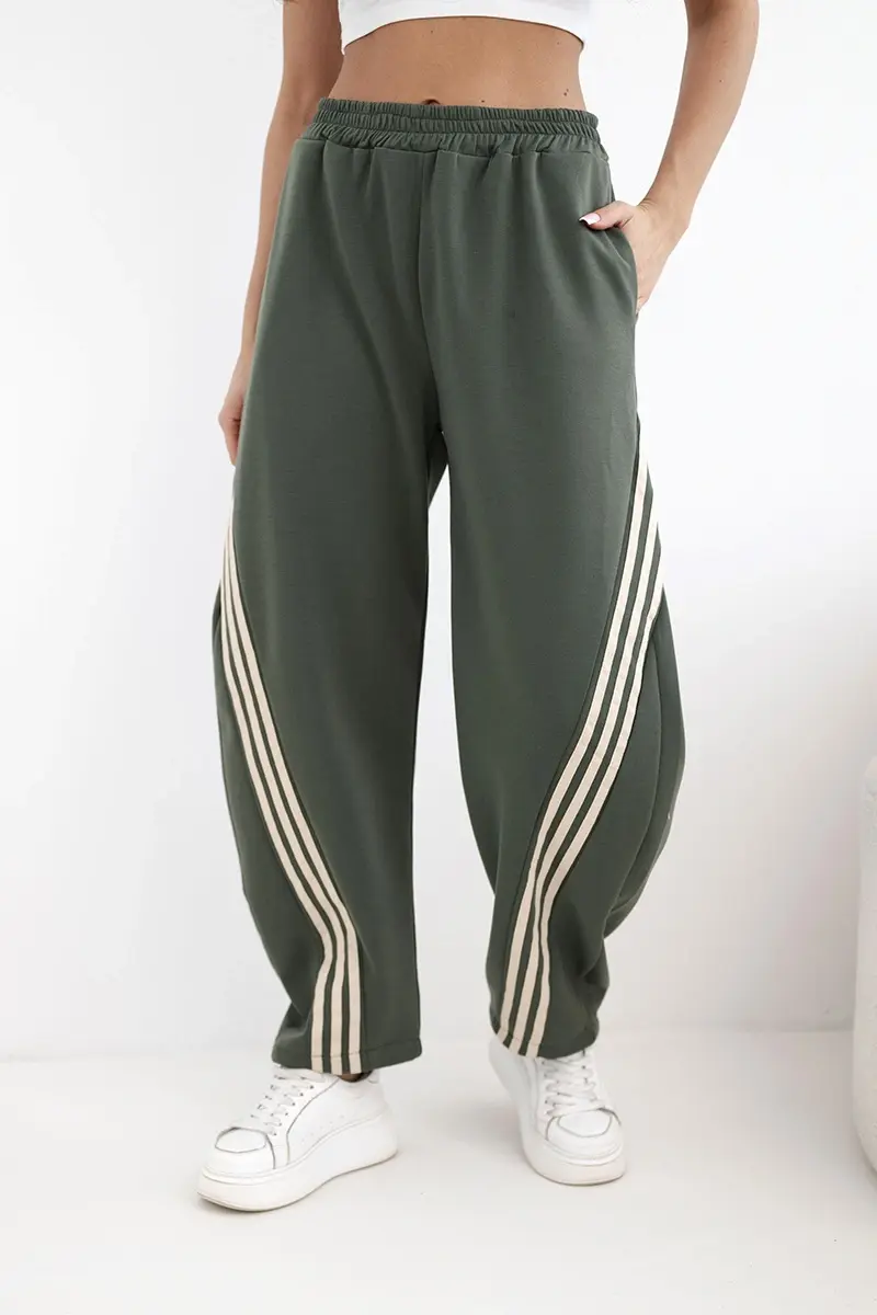 Kesi Włoski dámske viskózové nohavice s prúžkom