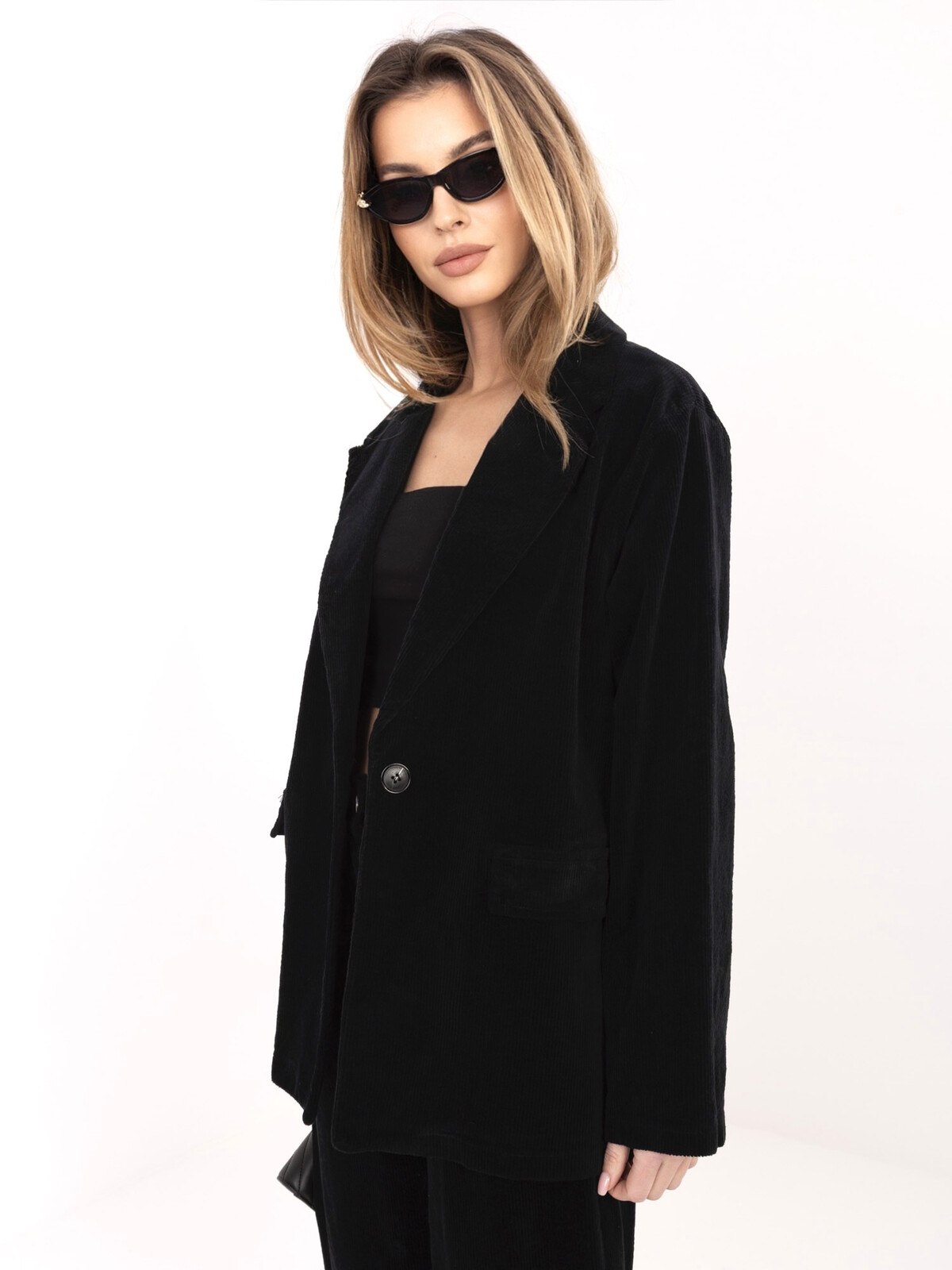 Čierne štruktúrované sako oversize RUE PARIS
