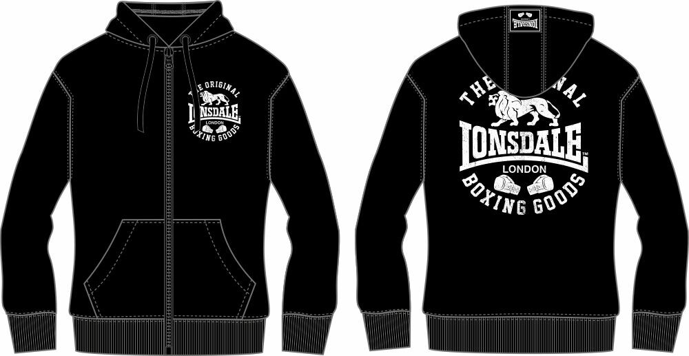 Pánska mikina Lonsdale s kapucňou a zipsom