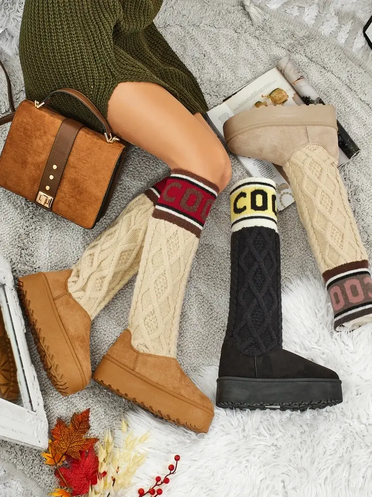 Dámske snehule Resti High s Anane úpletom