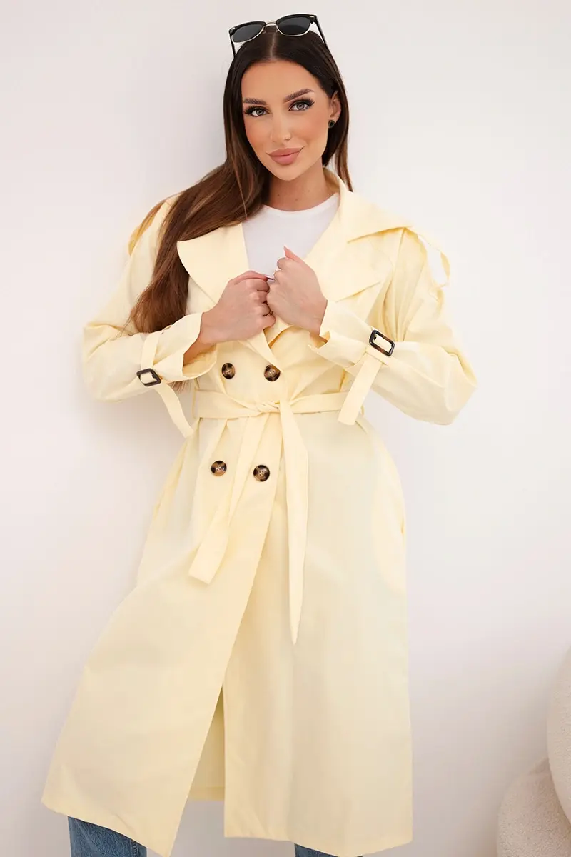 Kesi Włoski ženský kabát s pásom