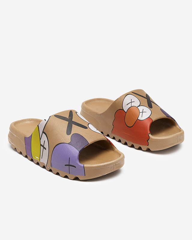 Dámske šľapky Gold-brown Elmino