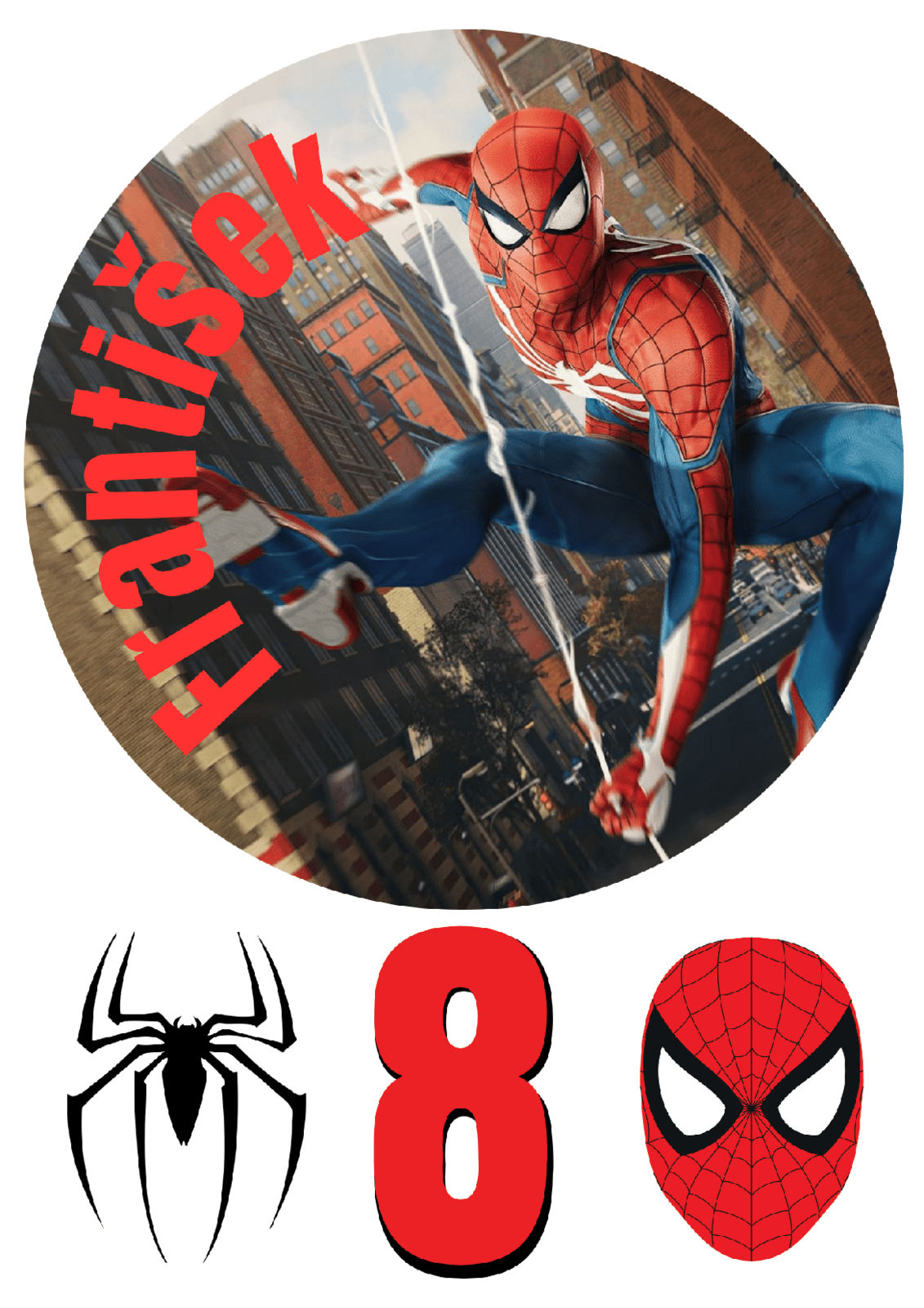 Personal Jedlý personalizovaný obrázok na tortu - Spiderman Veľkosť jedlý papier: Fondán 0,5 mm