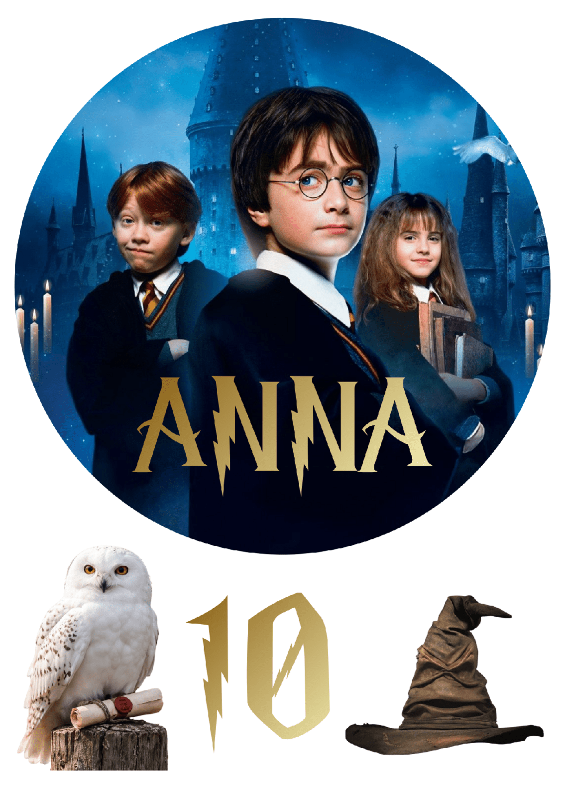 Personal Jedlý personalizovaný obrázok na tortu - Harry Potter Veľkosť jedlý papier: Fondán 0,5 mm