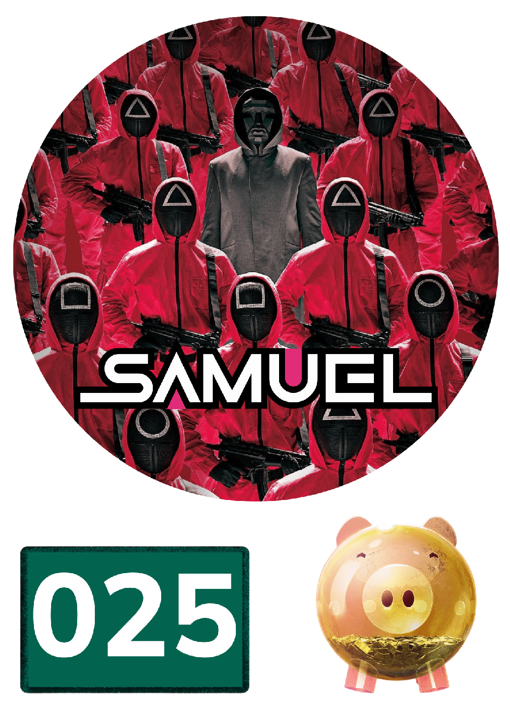 Personal Jedlý personalizovaný obrázok na tortu - Squid Game Veľkosť jedlý papier: Fondán 0,5 mm