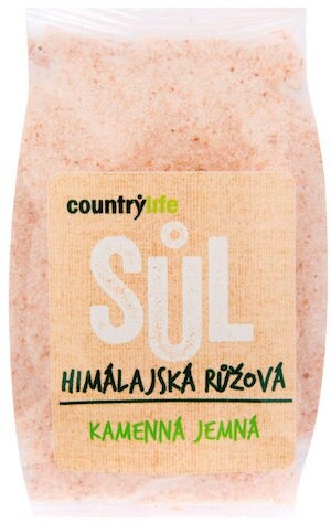 Country life himalájská soľ ružová jemná - 1000g výpredaj (pošk. obal)