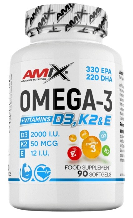 Amix omega-3 d3+k2+e 90 kapslí