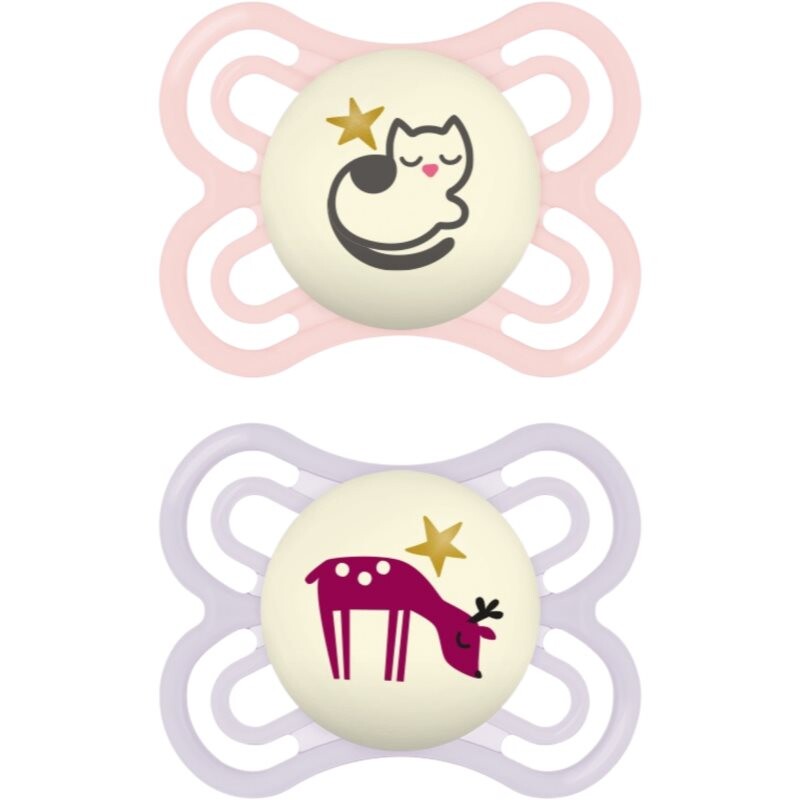 MAM Perfect Night 0+ months cumlík Pink/ Purple 2 ks