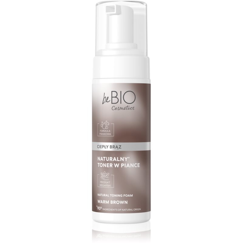 beBIO Natural Foam Toner Warm Brown tónovacia pena na vlasy 120 ml
