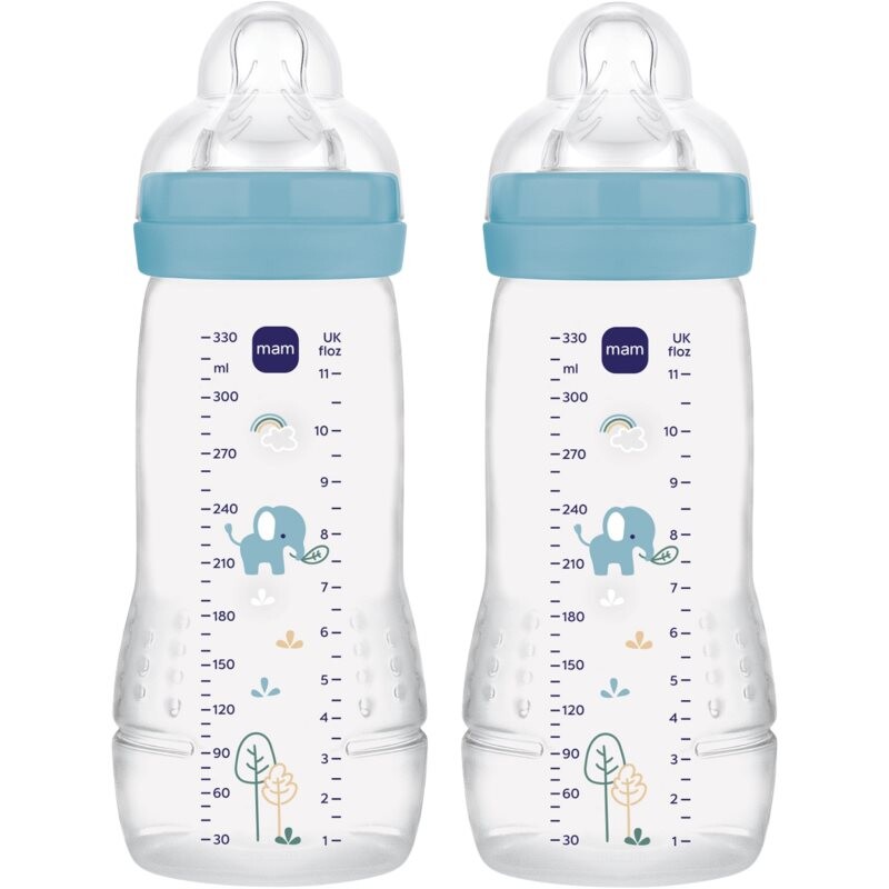 MAM Easy Active™ Baby Bottle detská fľaša 4m+ Blue 2x330 ml
