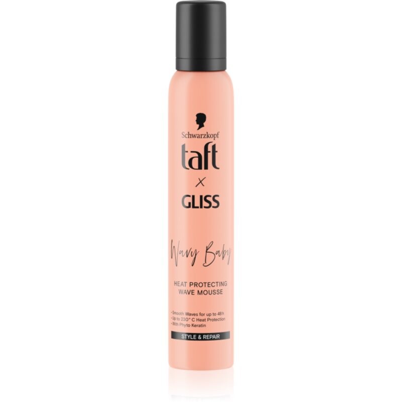 Schwarzkopf Taft x Gliss termoochranná pena pre objem a tvar účesu pre vlnité a kučeravé vlasy 200 ml