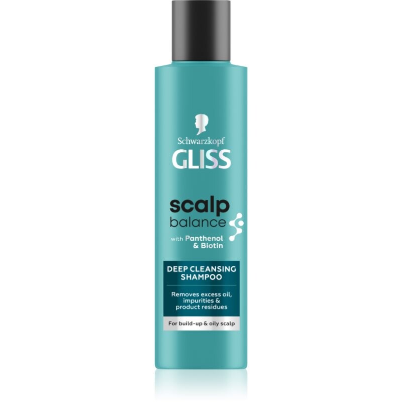 Schwarzkopf Gliss Scalp Balance hĺbkovo čistiaci šampón pre mastnú pokožku hlavy 200 ml