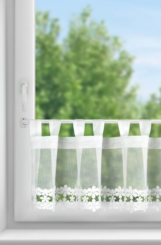 ArtFir Krátka záclona KAJA PU | biela 150 x 40 cm