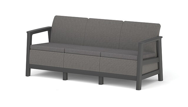 KETER Pohovka SCANDI LINDI 3 | Mountain grey / grafit