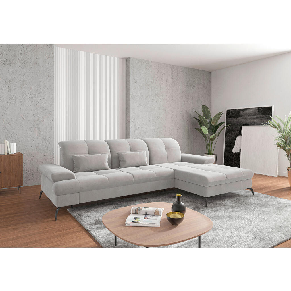 Sit & More ROHOVÁ SEDAČKA, textil, strieborná