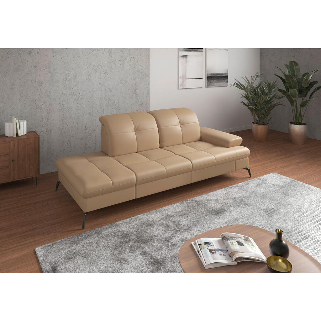 Sit & More LEŇOŠKA, textil, koža, cappuccino