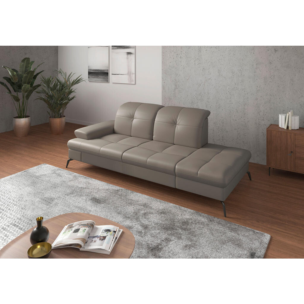 Sit & More LEŇOŠKA, textil, koža, sivá