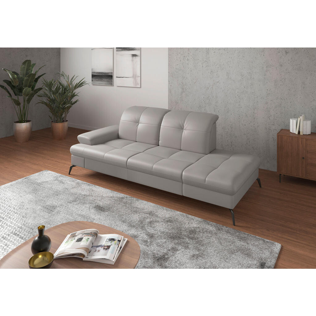 Sit & More LEŇOŠKA, textil, koža, svetlosivá