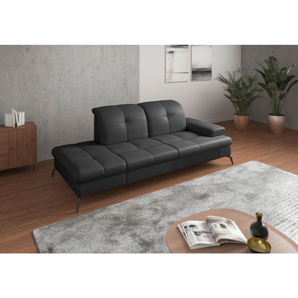 Sit & More LEŇOŠKA, textil, koža, čierna