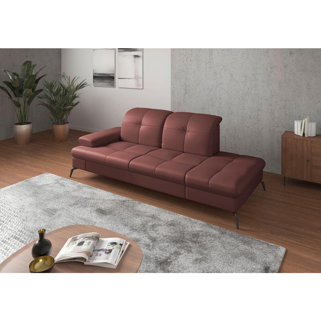 Sit & More LEŇOŠKA, textil, koža, červenohnedá