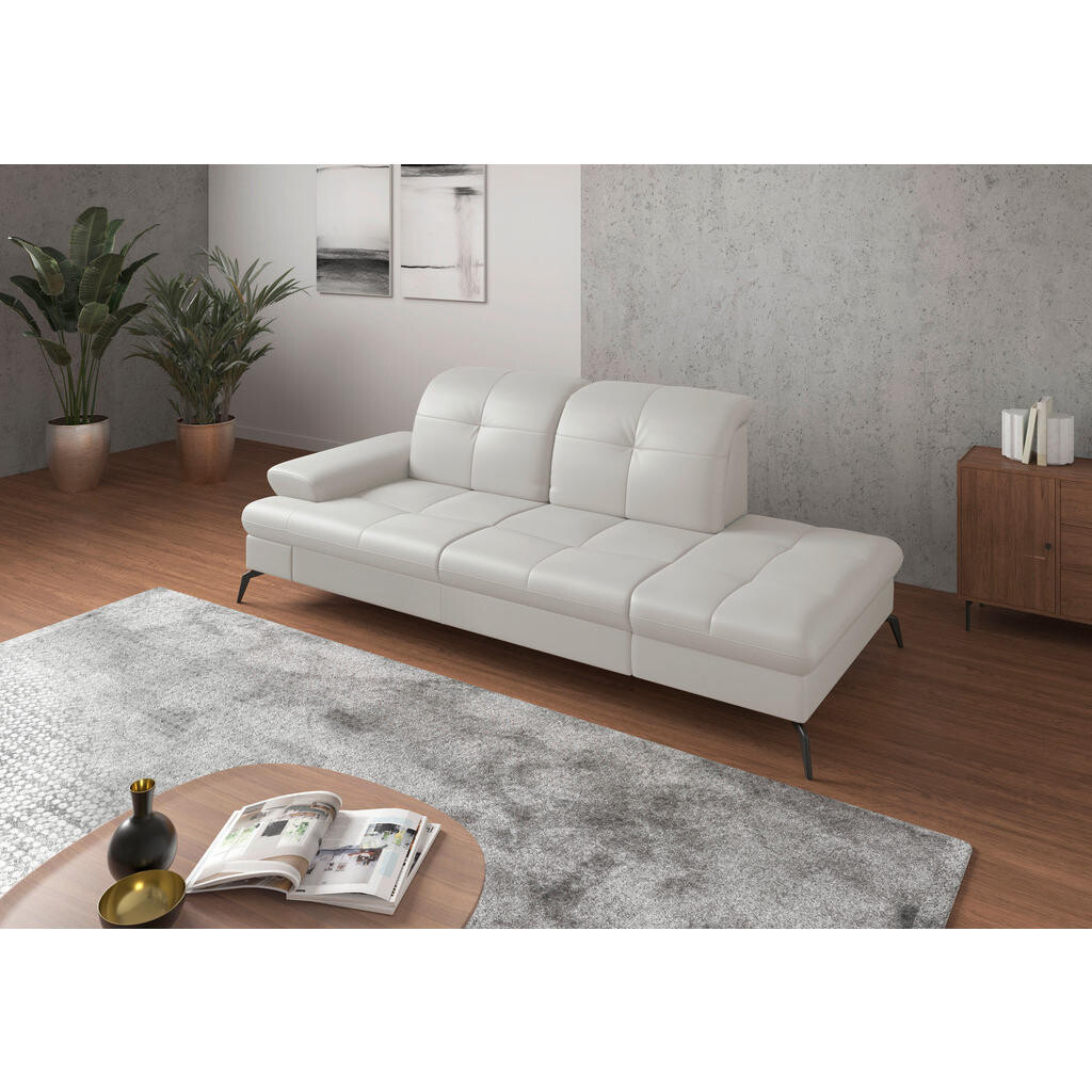 Sit & More LEŇOŠKA, textil, koža, biela