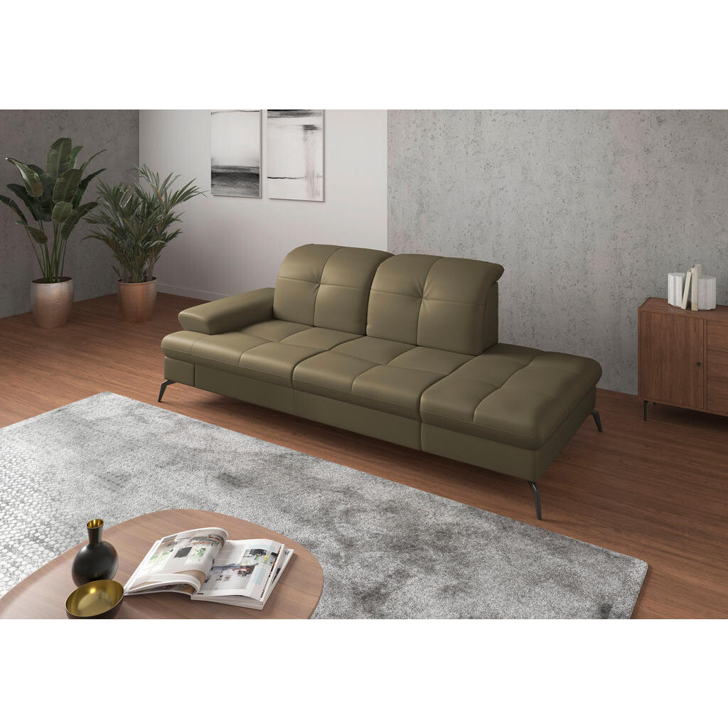 Sit & More LEŇOŠKA, textil, koža, olivovozelená