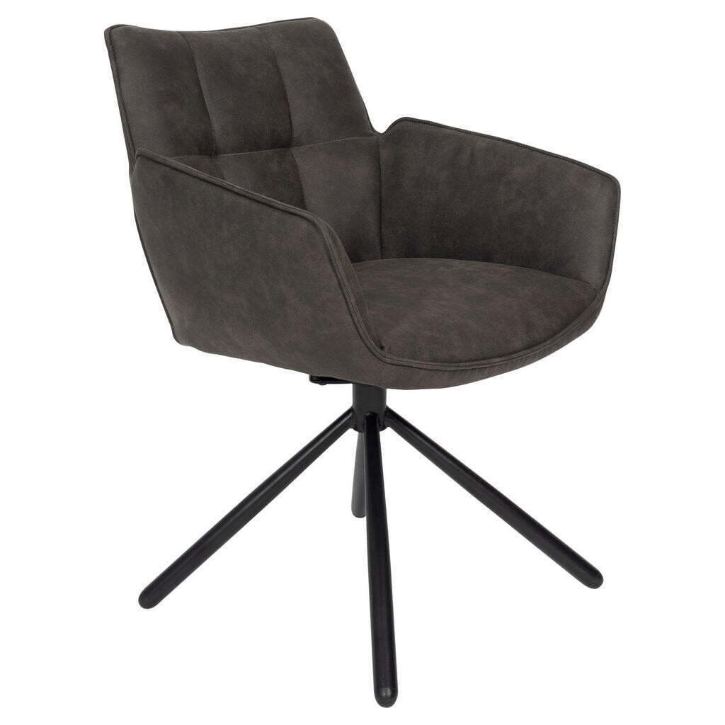 SetOne by Musterring STOLIČKA S PODRÚČKAMI, mikrovlákno, sivá