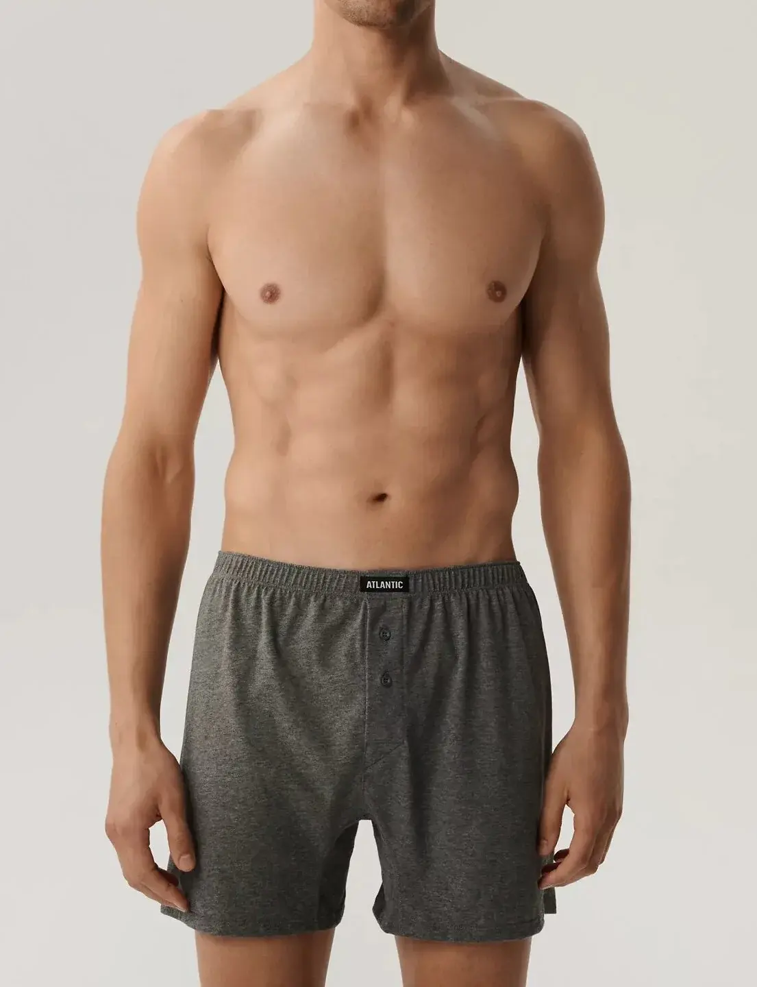 Pánske boxerky Atlantic 2BMB-003 A'2 černošedá melanž XL