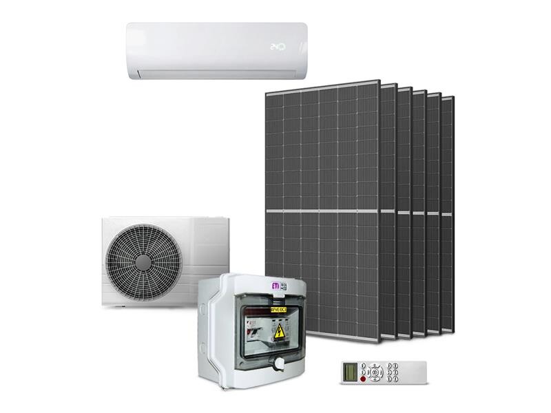 GETI GKH12K 3,5kW hybridná klimatizačná súprava, 6x 450W panel, DC rozvádzač